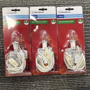 Westinghouse 3Pk Bulb Replacement Cord Replacement Cord White PVC